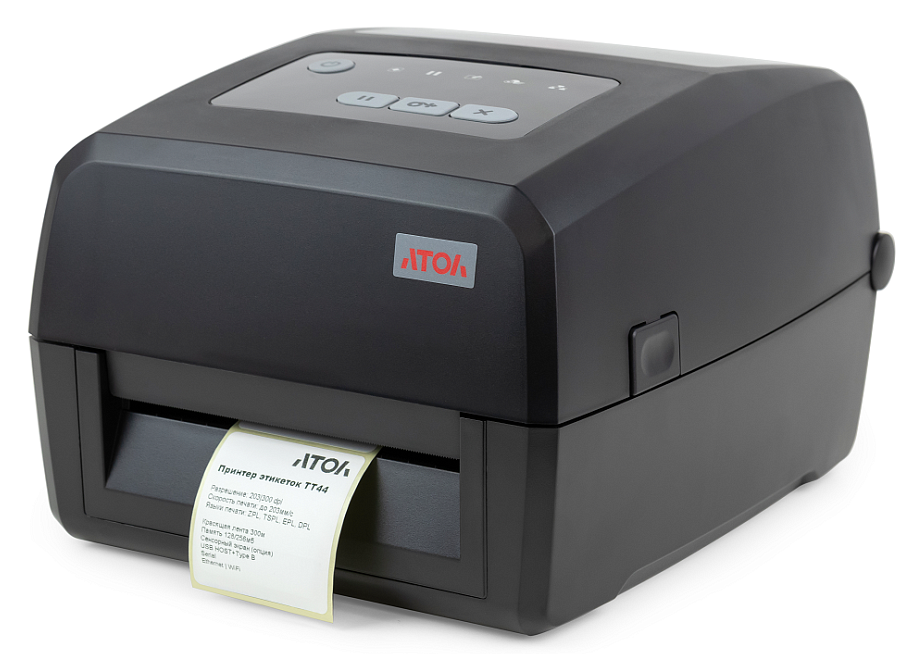 Принтер этикеток АТОЛ ТТ44 (термотрансферный, 300 dpi, OTG, LCD, USB, RS-232, Ethernet, ширина печати 106 мм, скорость печати 152 мм/сек)