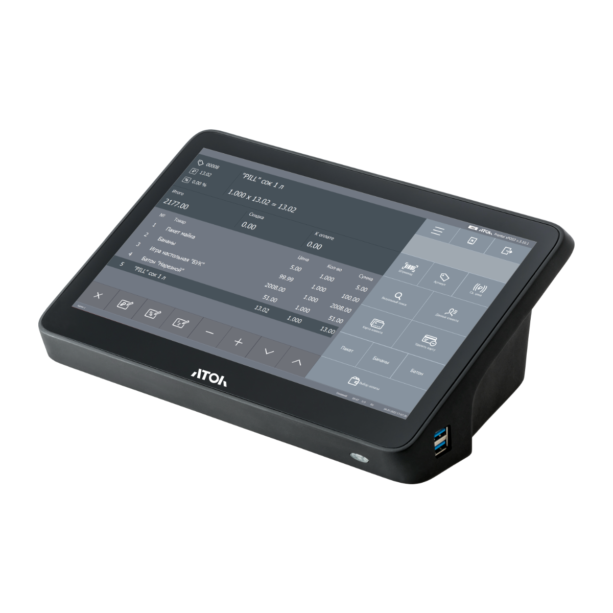 Сенсорный терминал АТОЛ Optima V8 (11.6", N100, 8 ГБ DDR4, SSD 128 Гб M.2, без АКБ)