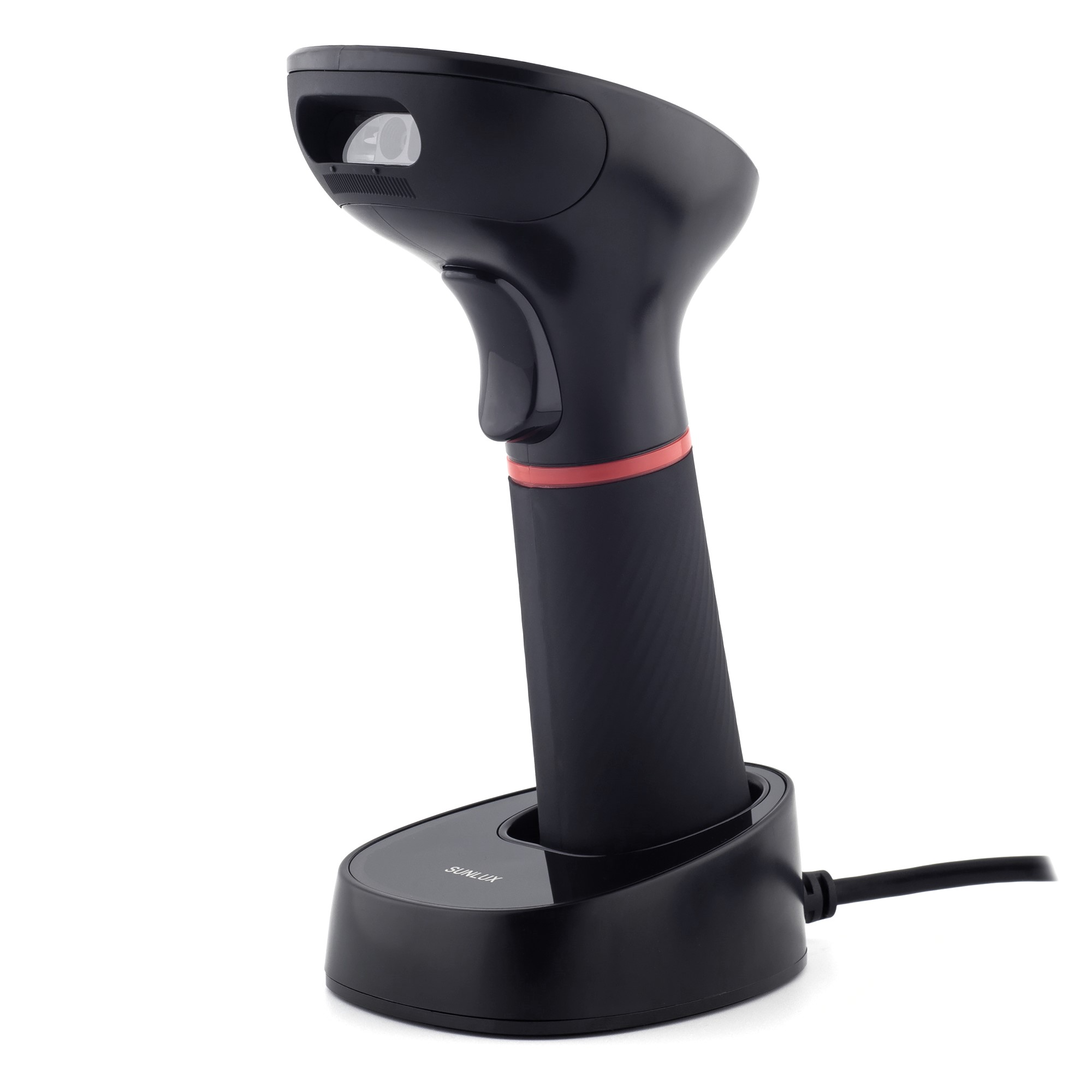Беспроводной сканер штрихкода SUNLUX XL-9610 (2D, черный, USB, Bluetooth, c подставкой)